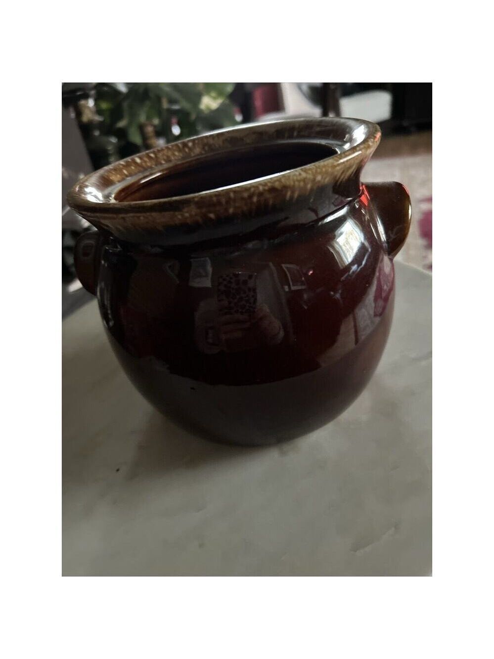 VTG Hull Pottery - Brown Drip Mirror Glaze Small Crock Oven Proof USA